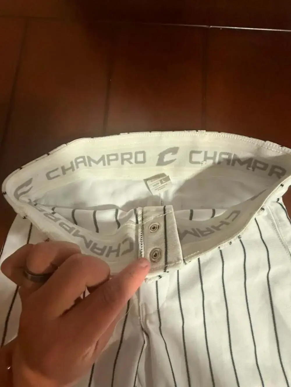 Champro Youth Pinstripe Baseball Knicker Pants White/Black Size L